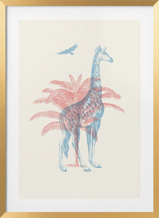 Giraffe Framed Art Modern Wall Decor