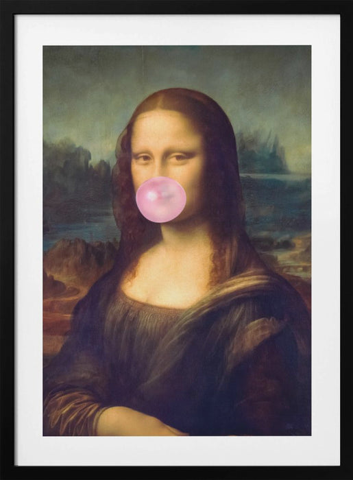 Mona Lisa Bubble Gum Framed Art Modern Wall Decor