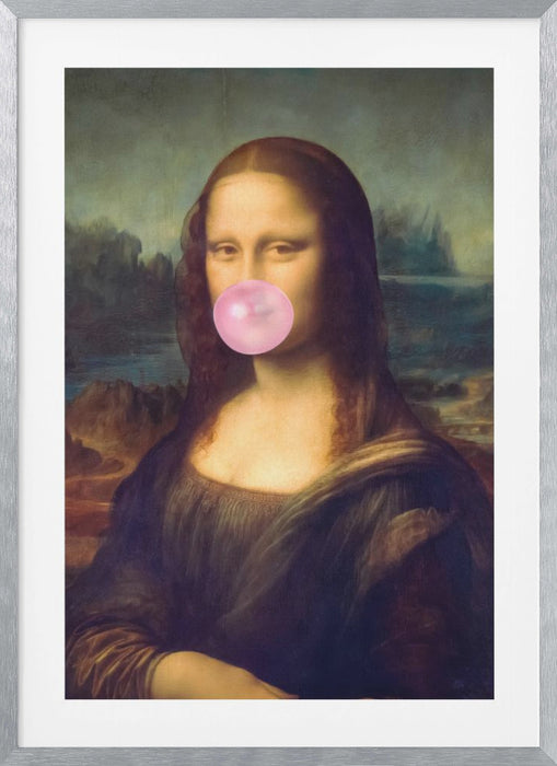 Mona Lisa Bubble Gum Framed Art Modern Wall Decor