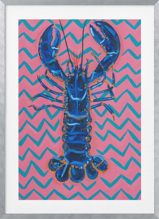 Lobster On Zigzag Framed Art Wall Decor