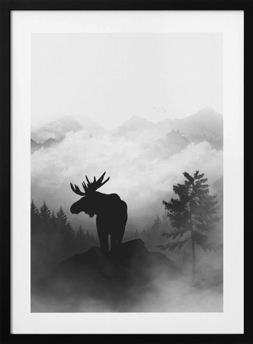 Moose Framed Art Wall Decor