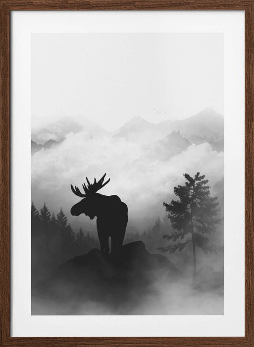 Moose Framed Art Wall Decor