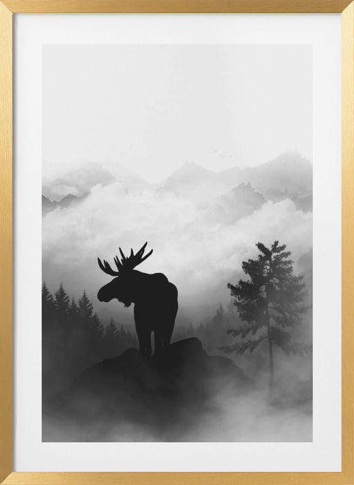 Moose Framed Art Wall Decor