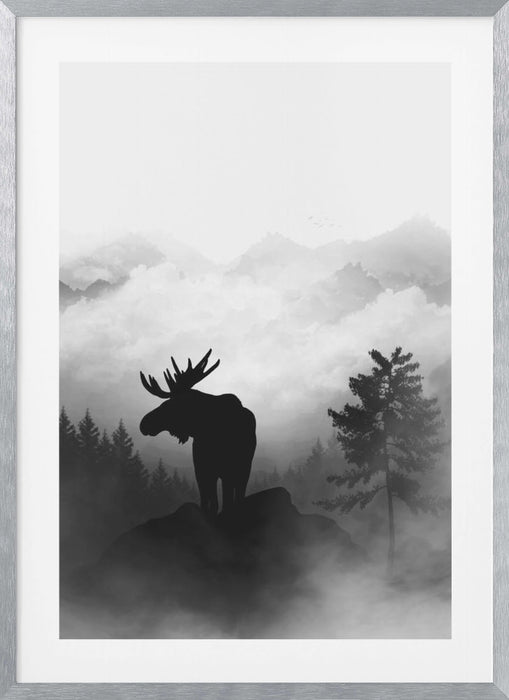 Moose Framed Art Wall Decor