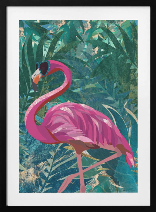 Flamingo in the Jungle Framed Art Modern Wall Decor