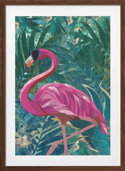 Flamingo in the Jungle Framed Art Modern Wall Decor