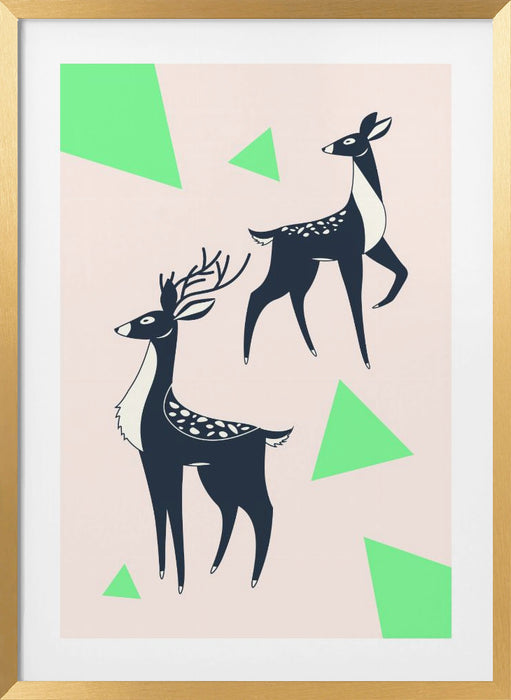 Abstract Deer #2 Framed Art Wall Decor