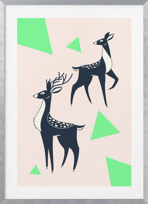 Abstract Deer #2 Framed Art Wall Decor