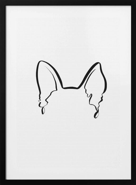 Dog Ears (German Shepherd) Framed Art Modern Wall Decor