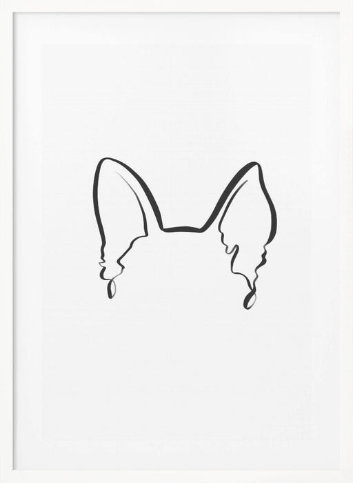 Dog Ears (German Shepherd) Framed Art Modern Wall Decor