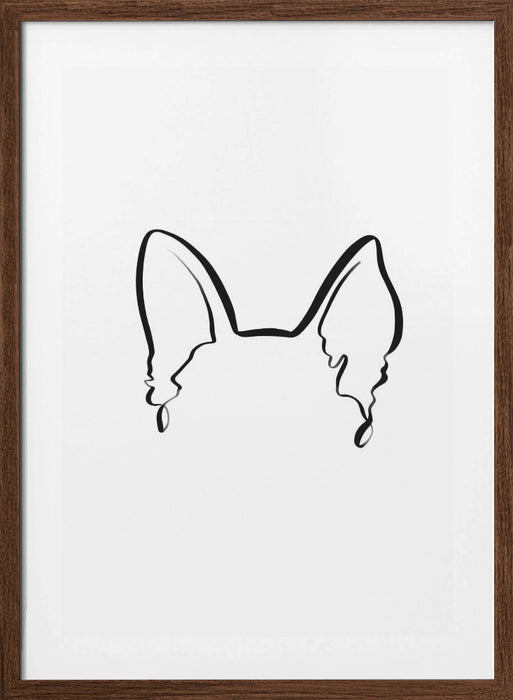 Dog Ears (German Shepherd) Framed Art Modern Wall Decor