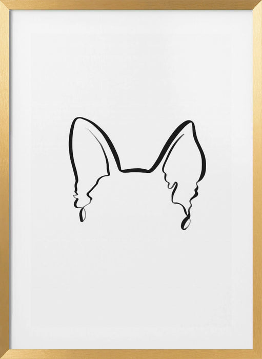 Dog Ears (German Shepherd) Framed Art Modern Wall Decor