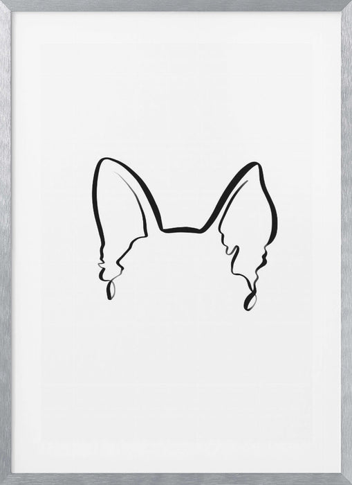 Dog Ears (German Shepherd) Framed Art Modern Wall Decor