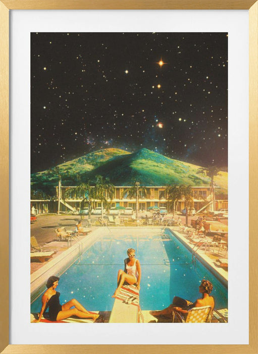 Space Pool Framed Art Modern Wall Decor