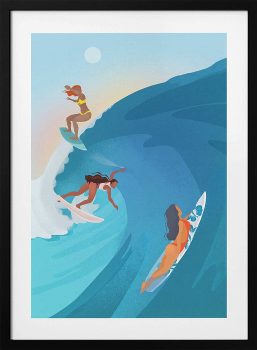 Surfers Framed Art Modern Wall Decor