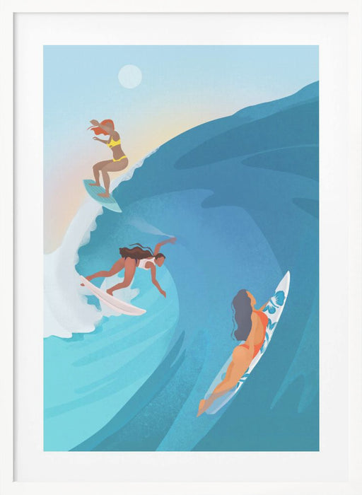 Surfers Framed Art Modern Wall Decor