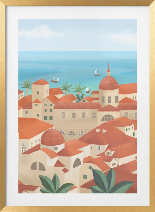 Dubrovnik Old Town Framed Art Modern Wall Decor