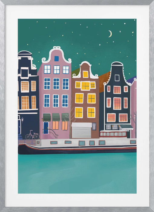 Amsterdam by night Framed Art Modern Wall Decor