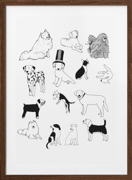 Dogs Framed Art Modern Wall Decor