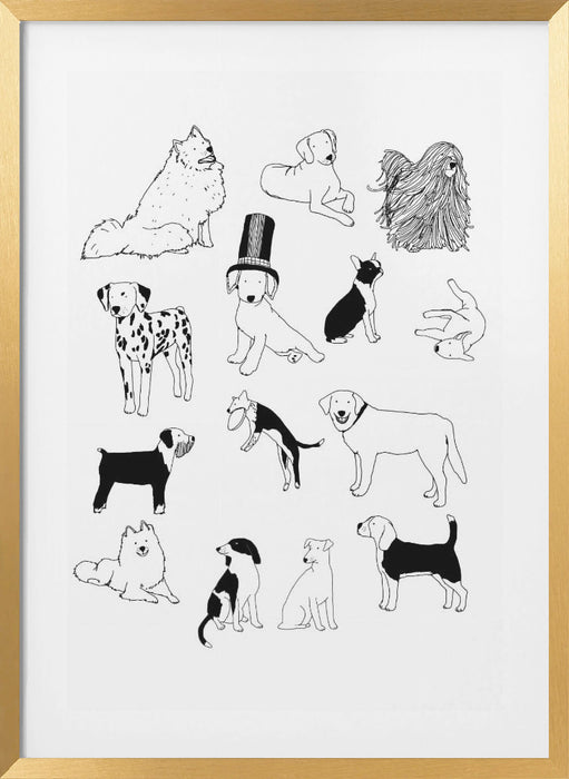 Dogs Framed Art Modern Wall Decor