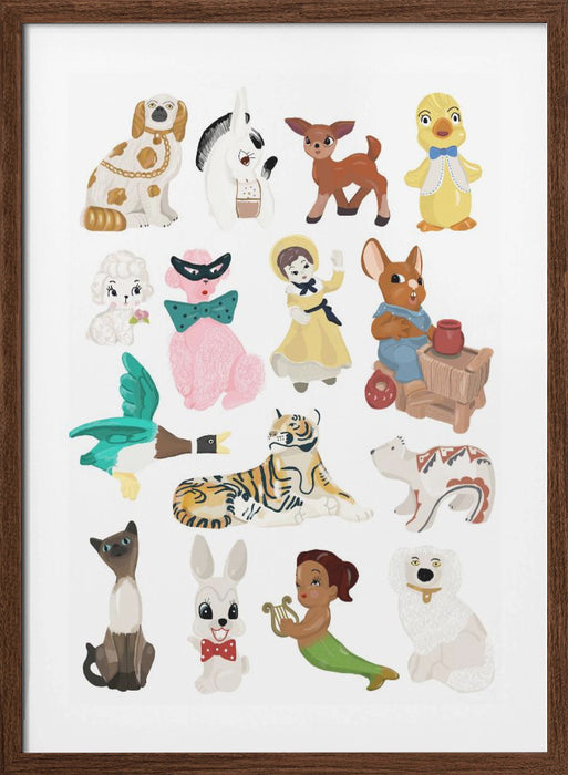 Kitsch Print Framed Art Wall Decor