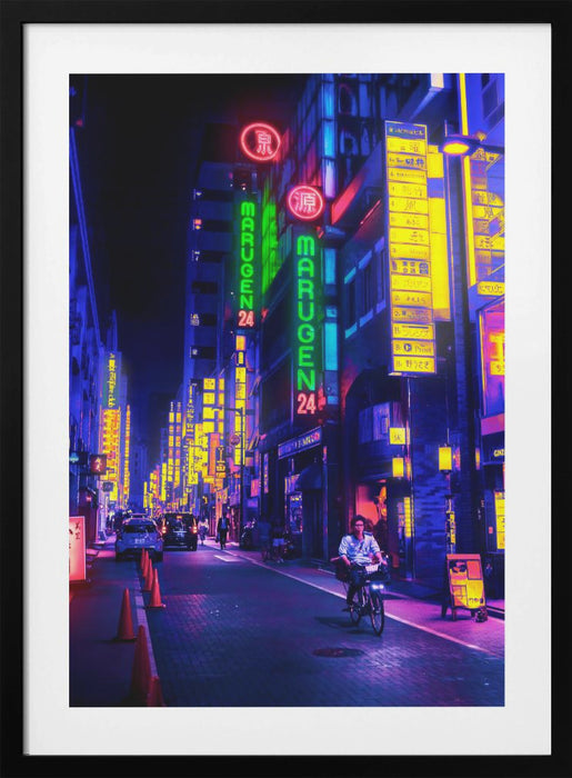 Neon Street Framed Art Modern Wall Decor