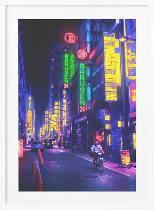 Neon Street Framed Art Modern Wall Decor