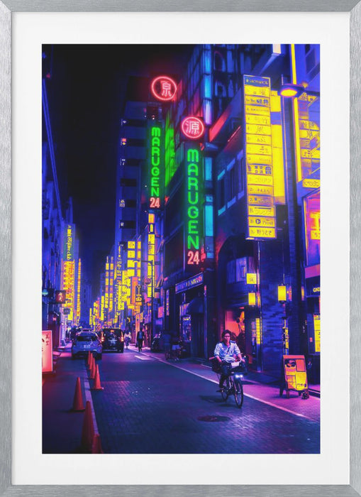 Neon Street Framed Art Modern Wall Decor