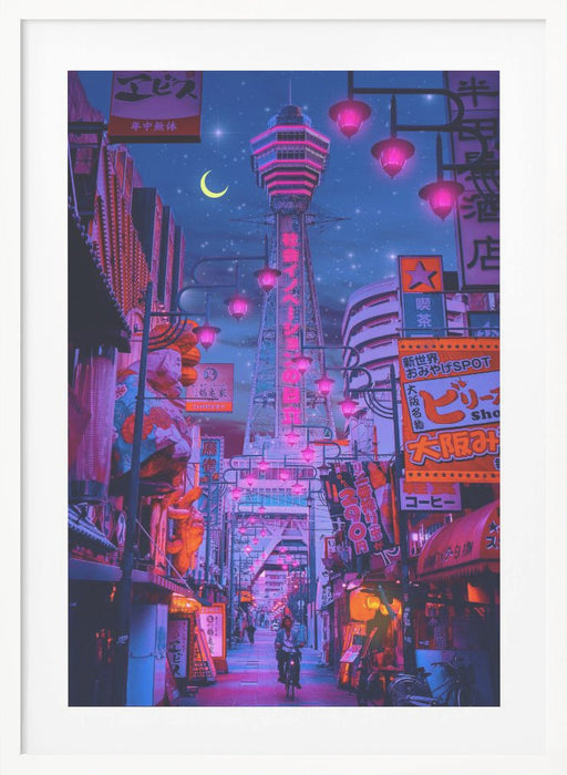 Osaka Lights Framed Art Modern Wall Decor