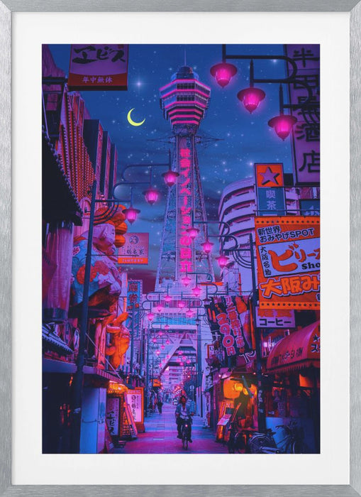 Osaka Lights Framed Art Modern Wall Decor