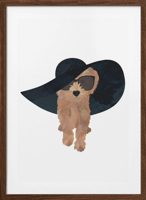 Cockapoo Sun Hat Framed Art Wall Decor