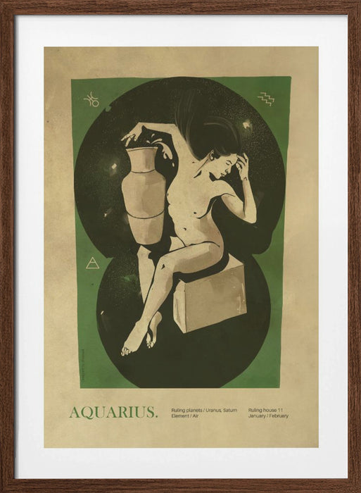 Aquarius print Framed Art Modern Wall Decor