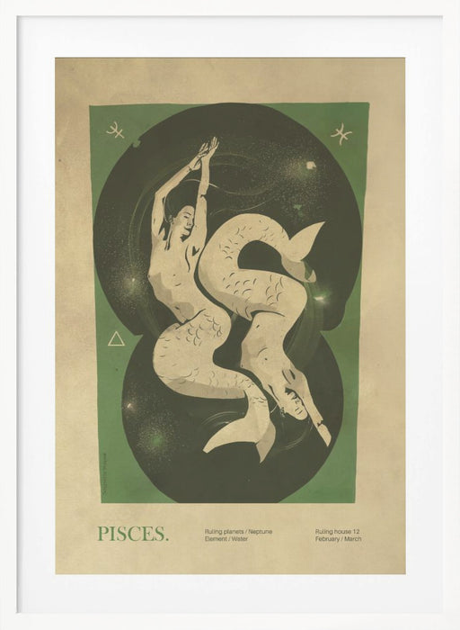 Pisces print Framed Art Modern Wall Decor