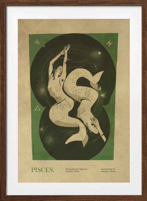 Pisces print Framed Art Modern Wall Decor