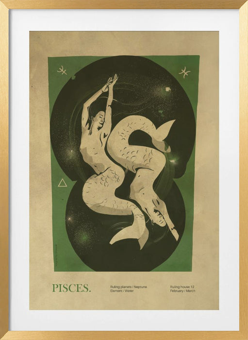 Pisces print Framed Art Modern Wall Decor