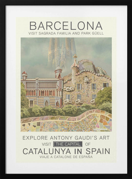 Barcelona print Framed Art Modern Wall Decor