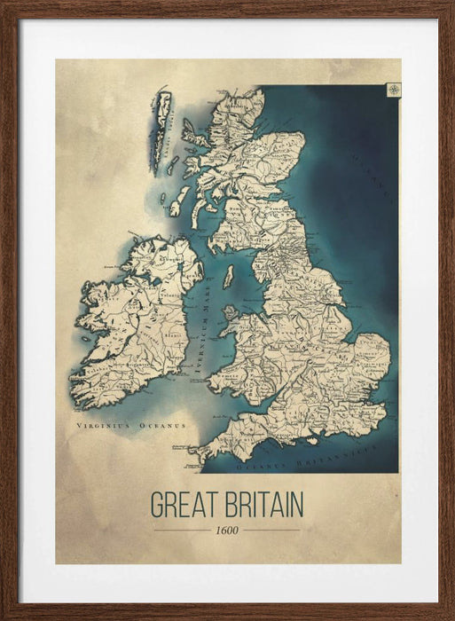 Great Britain map Framed Art Wall Decor