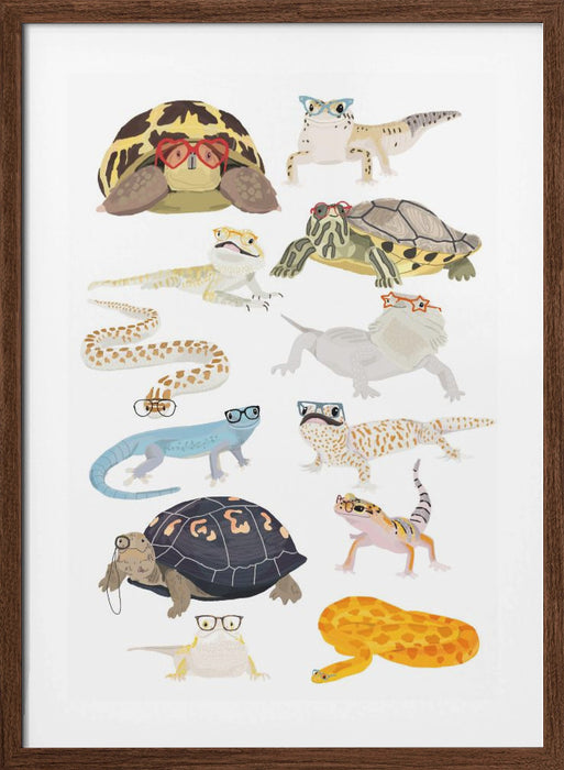 A1 Reptiles In Glasses Framed Art Modern Wall Decor