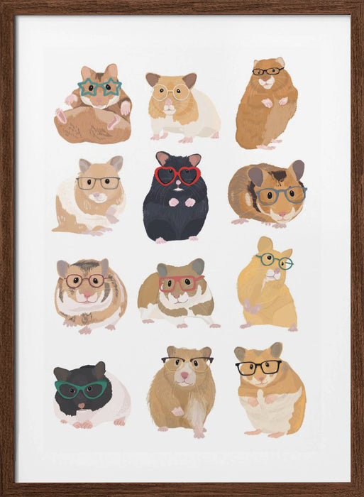 A1 Hamsters In Glasses Framed Art Modern Wall Decor