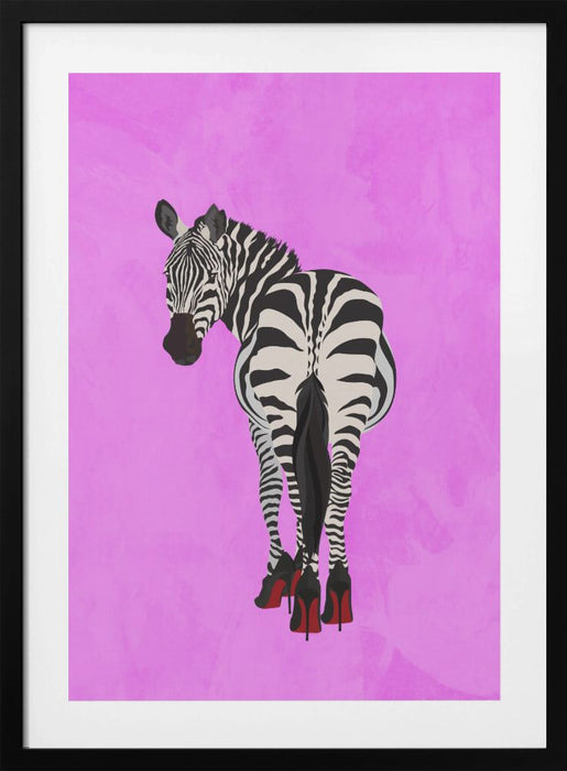 Zebra Shoes pink Framed Art Wall Decor