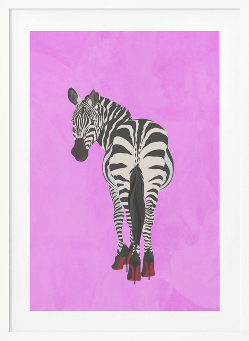 Zebra Shoes pink Framed Art Wall Decor