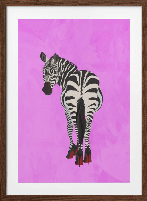 Zebra Shoes pink Framed Art Wall Decor