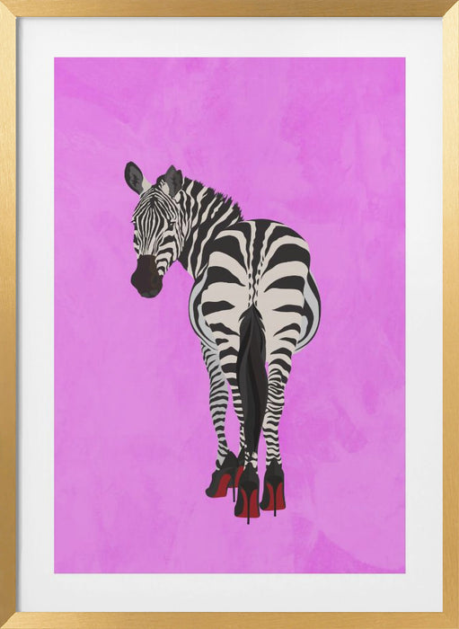 Zebra Shoes pink Framed Art Wall Decor