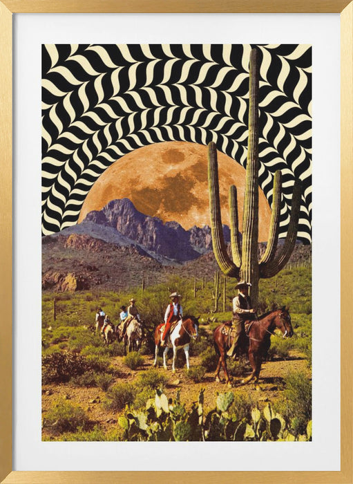 Illusionary Cowboys Framed Art Modern Wall Decor