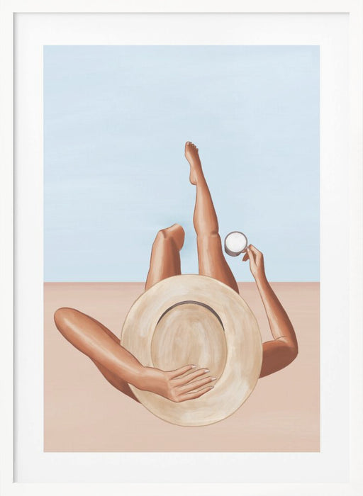 Poolside Girl Framed Art Modern Wall Decor