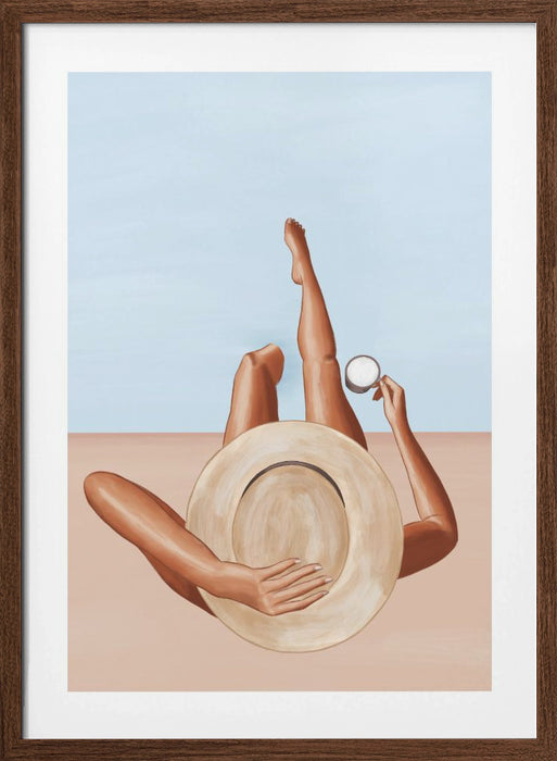 Poolside Girl Framed Art Modern Wall Decor