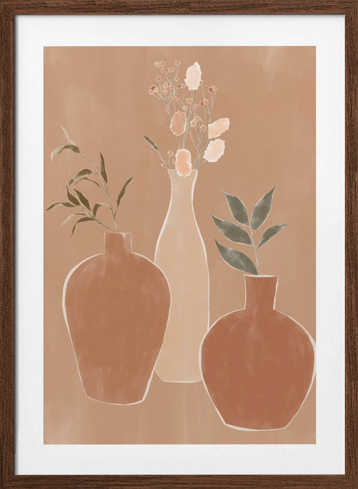 Set of Flower Vases Framed Art Modern Wall Decor