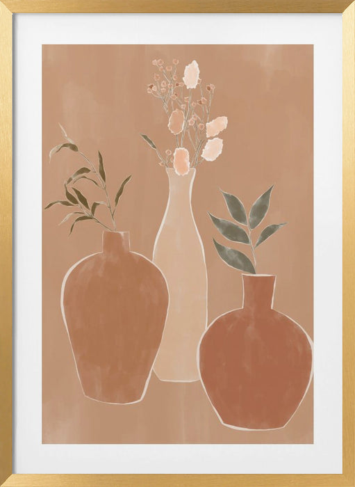 Set of Flower Vases Framed Art Modern Wall Decor