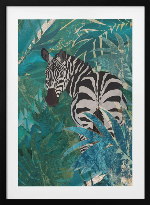 Zebra in the jungle 1 Framed Art Wall Decor