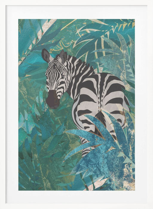 Zebra in the jungle 1 Framed Art Wall Decor